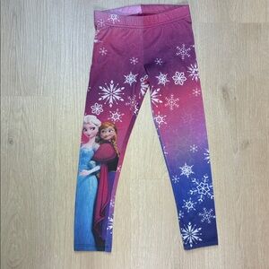 Disney Frozen Princess Anna Queen Elsa Pink Purple White Leggings 5T